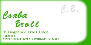 csaba broll business card